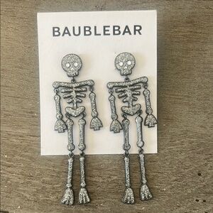 BaubleBar Silver Skeleton Earrings